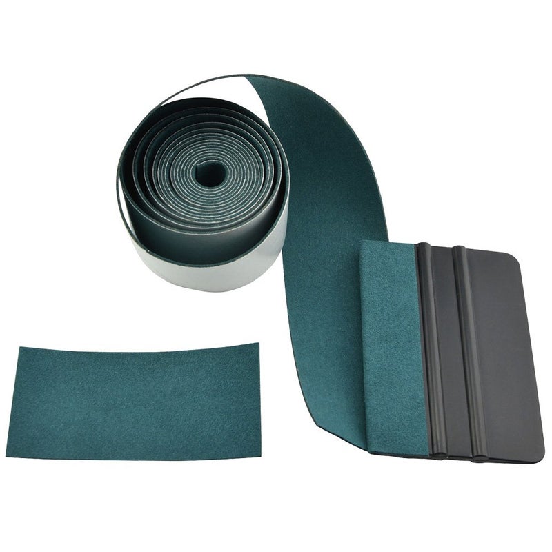 FOSHIO Micro Fiber Felt for Squeegee Edge Wrapping 2 Meters Length - Dark Green Suede Felt to Cover The Edges of Hard Card Squeegees - Image 1